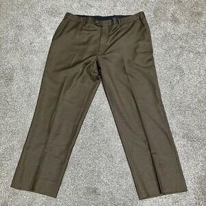 Men's Linea Naturale Luxe Brown Wool Dress Trouser Pants Sz 40 Made in Italy